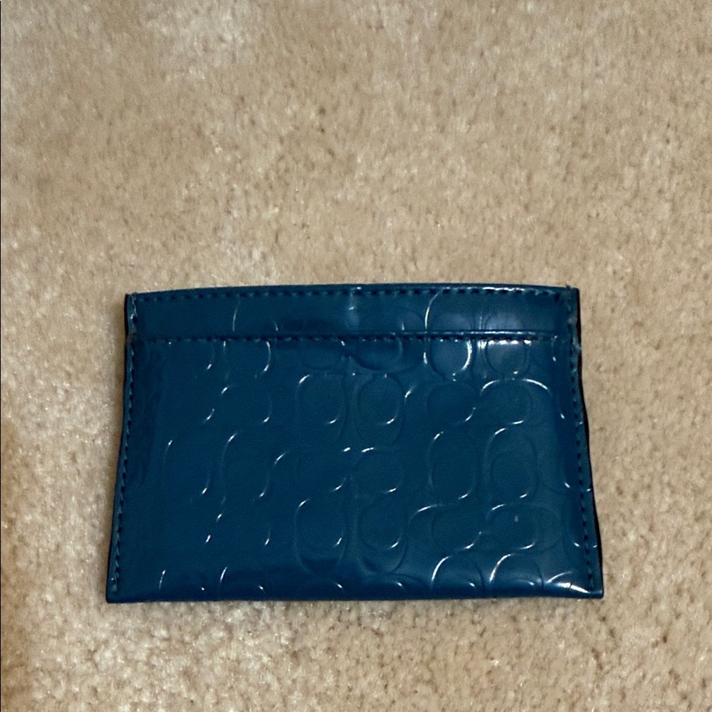 Coach Blue Embossed Card Holder